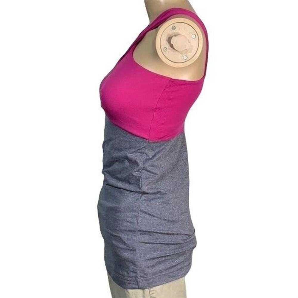 Be Up Inspire Womens Medium Pink Gray Criss Cross Halter Athletic Yoga Tank Top - Picture 4 of 10